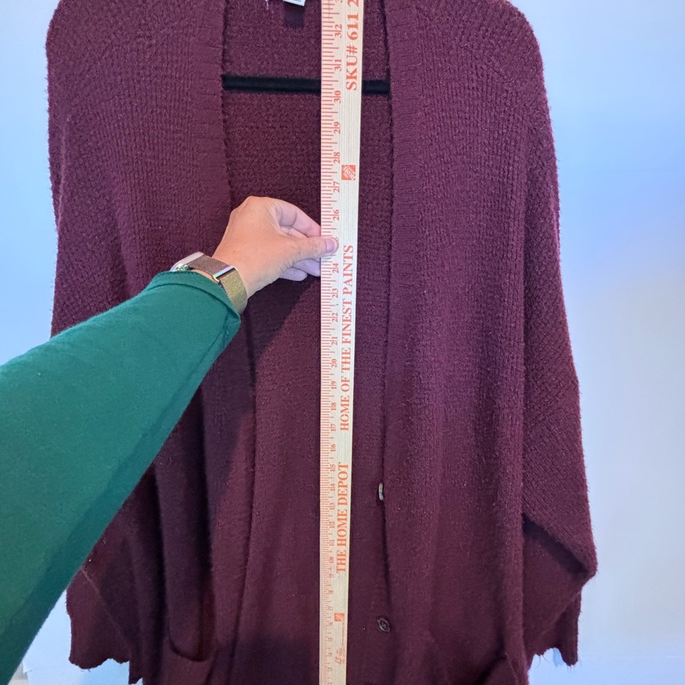 American Eagle Maroon Oversized Button Front Cardigan L/XL - Picture 9 of 13